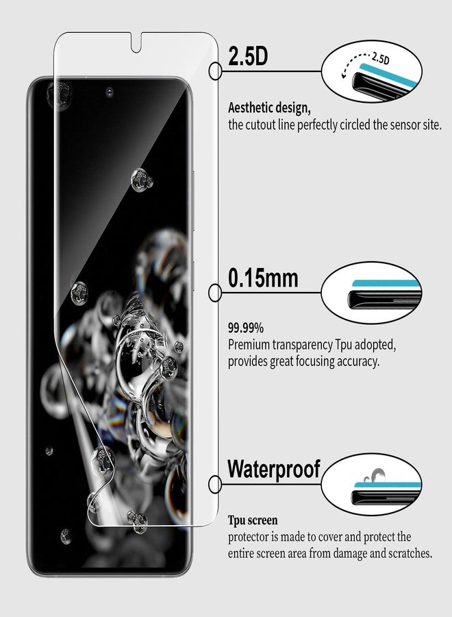 QUESPLE 3 Pack Samsung Galaxy S20 Ultra Screen Protector [Not Glass], [Ultra-Thin] [Support Fingerprint Unlock] Full Coverage TPU Flexible Screen Protector - Image 4