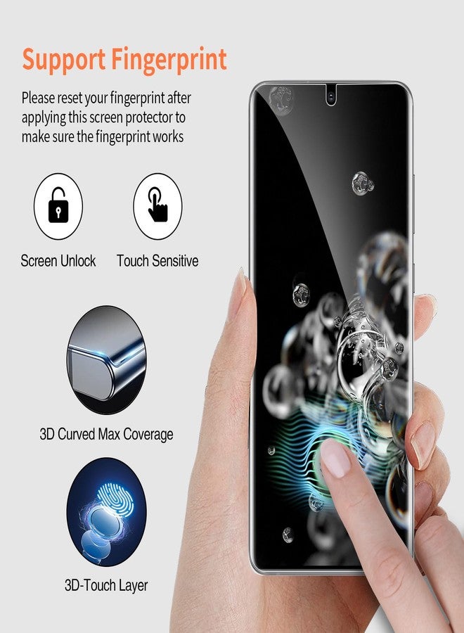 QUESPLE 3 Pack Samsung Galaxy S20 Ultra Screen Protector [Not Glass], [Ultra-Thin] [Support Fingerprint Unlock] Full Coverage TPU Flexible Screen Protector - Image 2