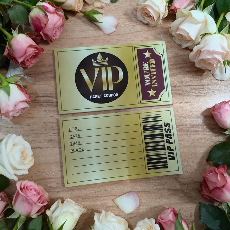 10 Golden VIP Party Invitations Birthday Wedding Children Themed Decorations - Image 3