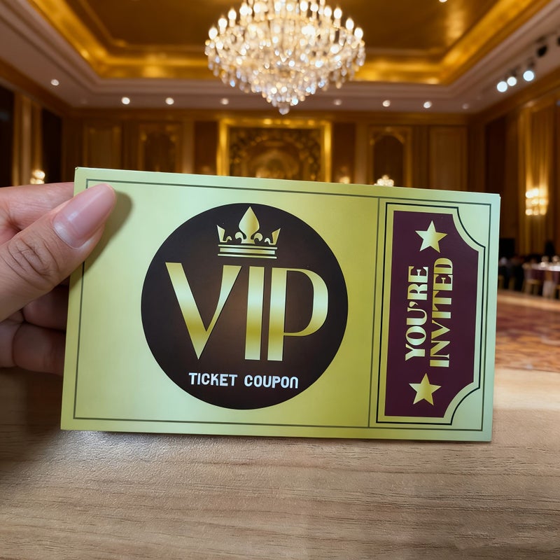 10 Golden VIP Party Invitations Birthday Wedding Children Themed Decorations - Image 4
