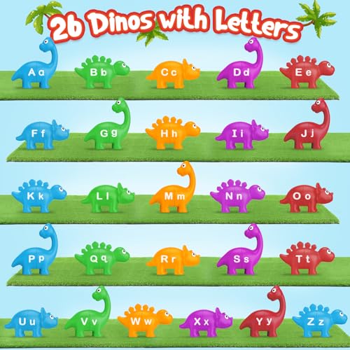 Kasfalci Alphabet Learning Toys Dinosaur Toys for Kids ABC Learning for Toddlers Matching Letter GameColor SortingEducational Montessori Fine MotorKindergarten Preschool Activities - Image 5