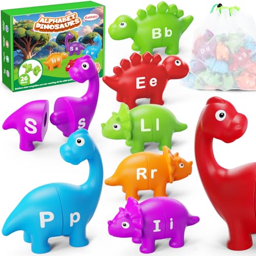 Kasfalci Alphabet Learning Toys Dinosaur Toys for Kids ABC Learning for Toddlers Matching Letter GameColor SortingEducational Montessori Fine MotorKindergarten Preschool Activities - Image 1