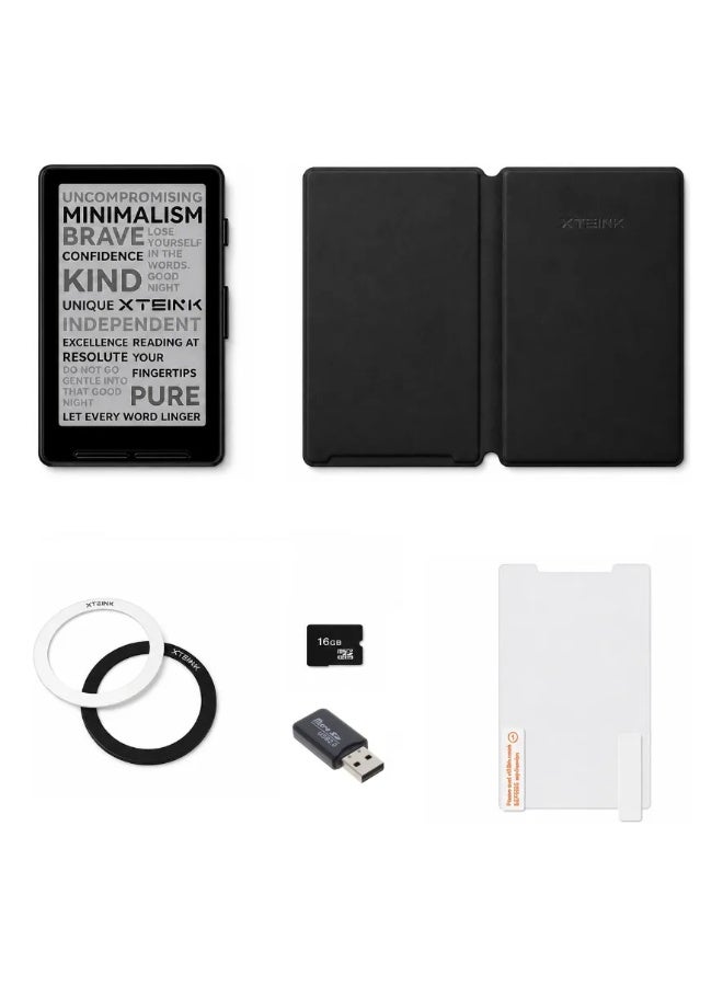 XTEINK X4 E-Book Reader Set with Black Magnetic Protective Case, 4.3" Portable Pocket E-Ink eReader with Physical Page-Turn Buttons, Ultra-Thin 0.23 inch Magnetic Ready Design,Distraction-Free Reading, 16GB Storage - Image 1