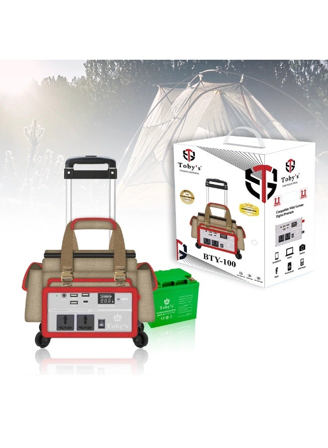 توبيز محطة طاقة توبي BTY 100 عالية التحمل، بطارية 80000 مللي أمبير/ساعة، بطارية قابلة لإعادة الشحن مع عاكس طاقة 500 وات - BTY 100A - Image 1