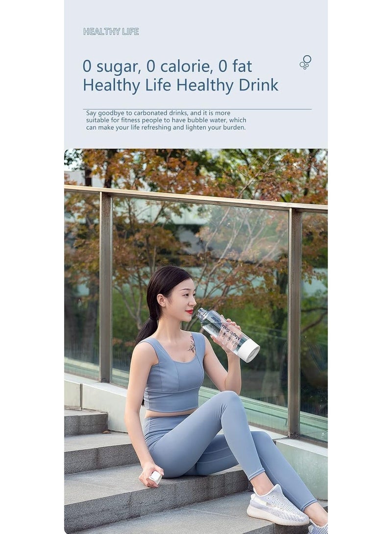 Furtey Sparkling Water Maker 1L Portable, with Included 8g Cylinders - Make Healthy Carbonated Water/Juice/Soft Drinks for Home, Travel, Parties (White) - Image 5