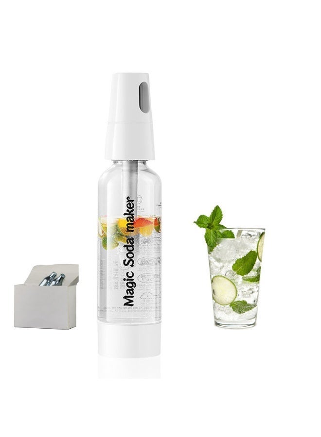 Furtey Sparkling Water Maker 1L Portable, with Included 8g Cylinders - Make Healthy Carbonated Water/Juice/Soft Drinks for Home, Travel, Parties (White) - Image 1