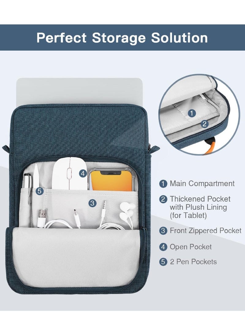 Captaintech 9-11 Inch Tablet Sleeve Bag Compatible with iPad Pro 12.9 M2 2022/2021/2020 Surface Laptop Go 12.4 Galaxy Tab S8+/S9+ 12.4 2022/2023 Handle Carrying Case with Shoulder Strap  - Image 5
