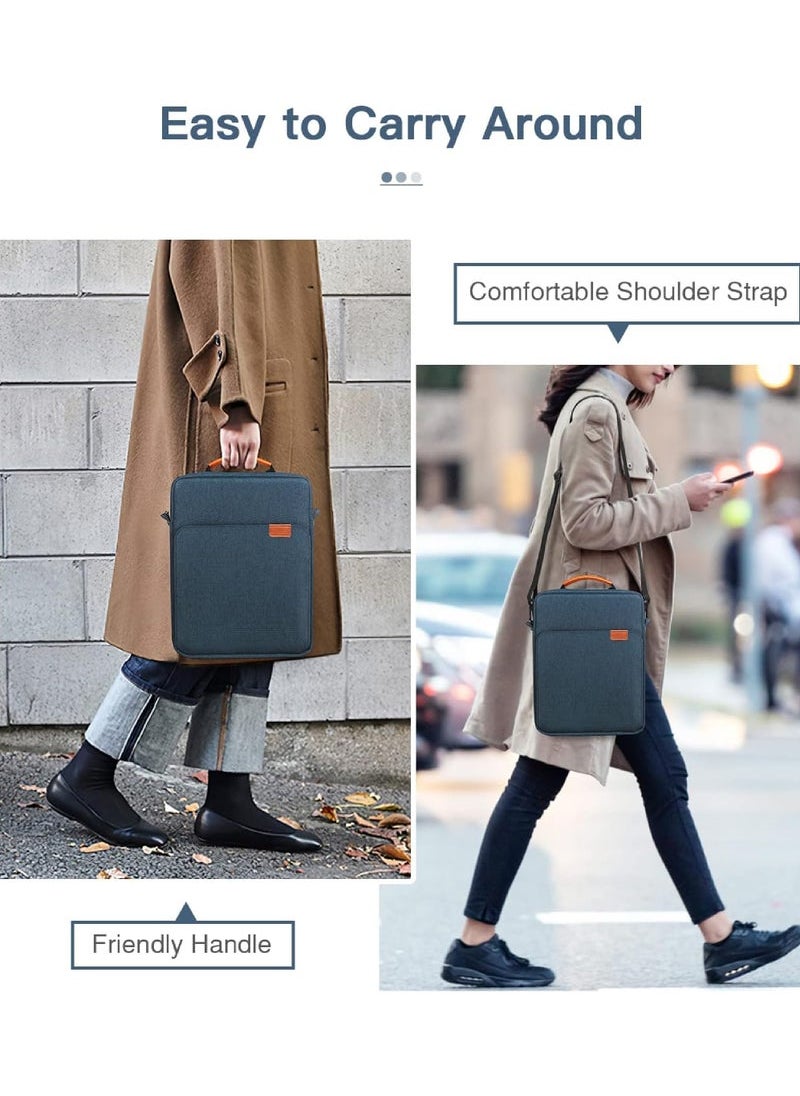 9-11 Inch Tablet Sleeve Bag Compatible with iPad Pro 12.9 M2 2022/2021/2020 Surface Laptop Go 12.4 Galaxy Tab S8+/S9+ 12.4 2022/2023 Handle Carrying Case with Shoulder Strap