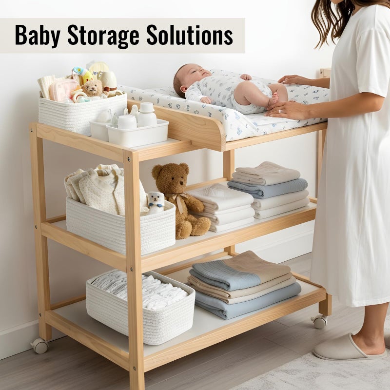 Snuvid 8 Pack Small Storage Baskets for Organizing, Woven Rope Bins for Bathroom, Closet, Shelf Organizer, Cute Cube Decorative Box for Towels, Baby Nursery, Toys, Gift Empty Baskets - 11.5"x7.5"x4.7"-White - Image 4