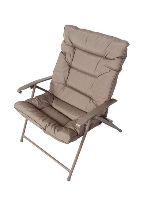 A travel chair that can be easily folded, saving space during storage and transportation. It can be used for a variety of activities such as camping, barbecues, or even in gardens. Size 66*90*72