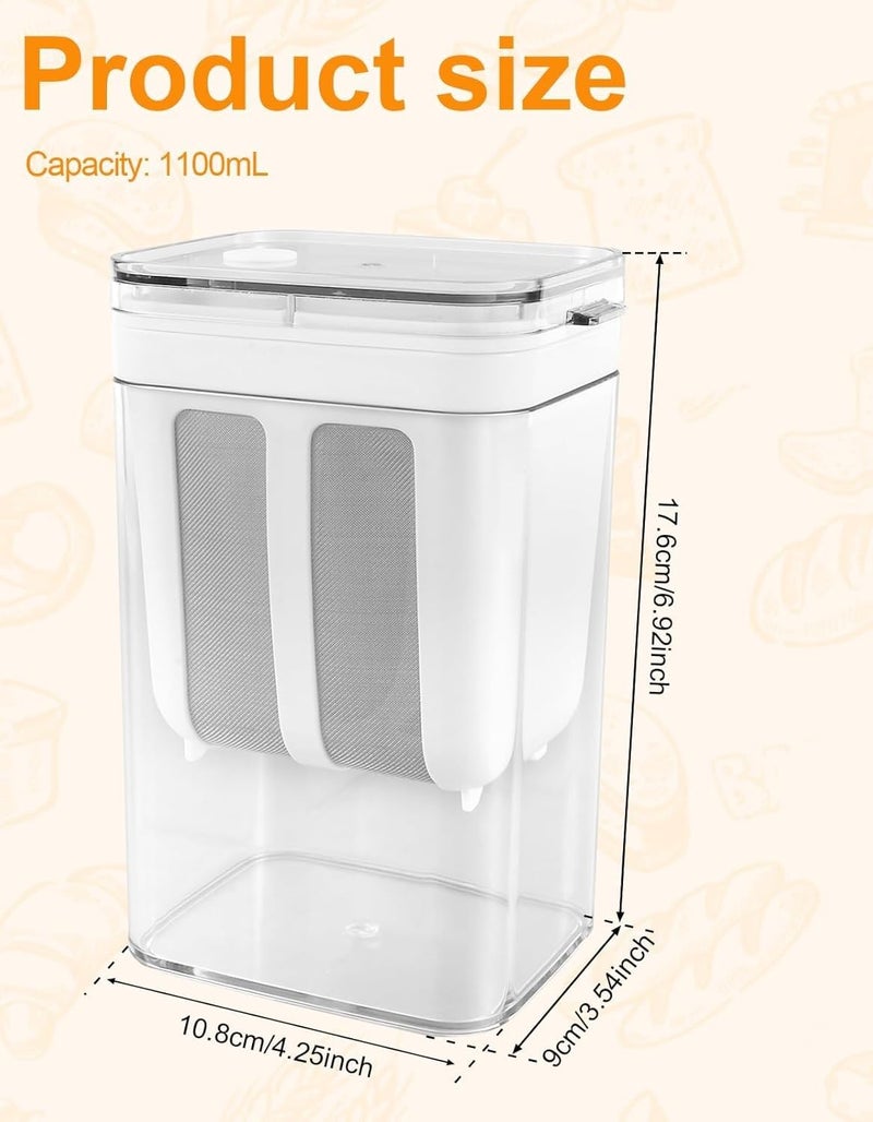 INKSPOT Greek Yogurt Strainer 1100ml Multi Yoghurt Maker Strainer with Fine Mesh Bag Lid for Thick Greek Yogurt Soybean Milk Kefir Berries Soup Fruit Juice Coffee Yogurt Strainer 1100 ML - Image 5