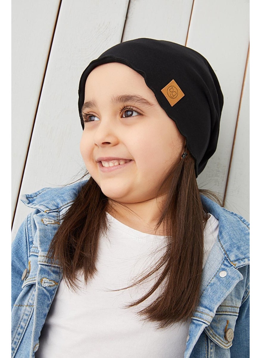Babygiz - Black Girl Baby Beanie Neck Collar Set Soft 100% Cotton Combed Cotton Trend Series - Image 1