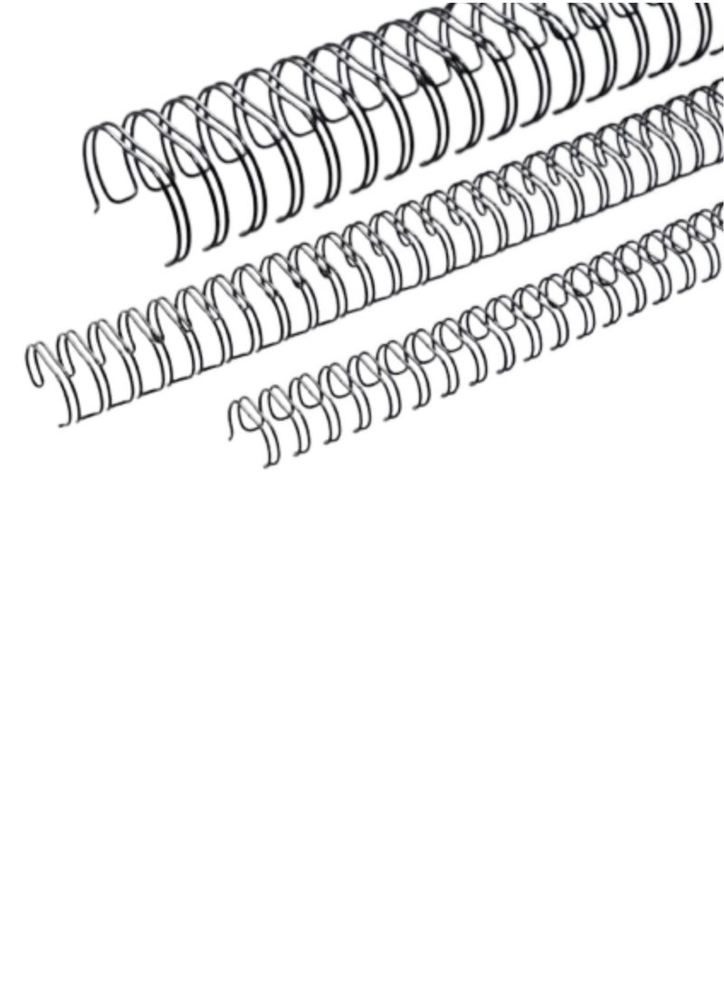 Terabyte - RING BINDING WIRE 2:1 6.4MM (1/4")1X100 23 LOOPS (BLACK) - Image 1