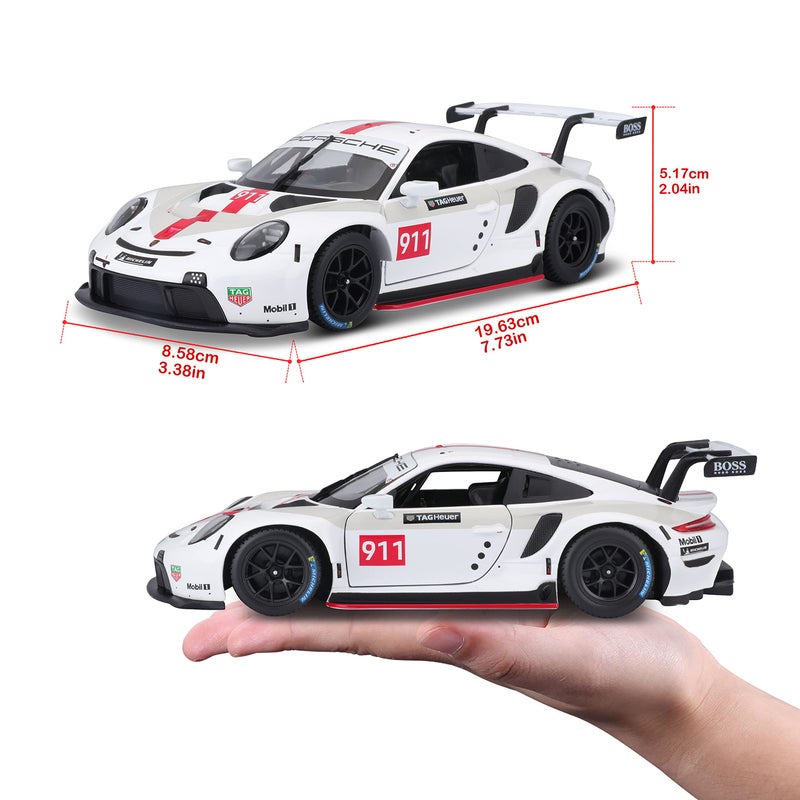 Bburago نموذج مصغر من بورشه 911 RSR GT 1:24 مصبوب من المعدن - Image 4