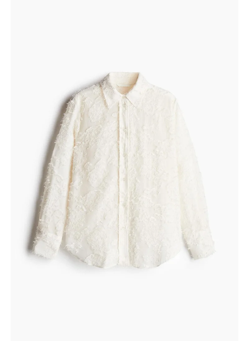 اتش اند ام Textured-weave shirt