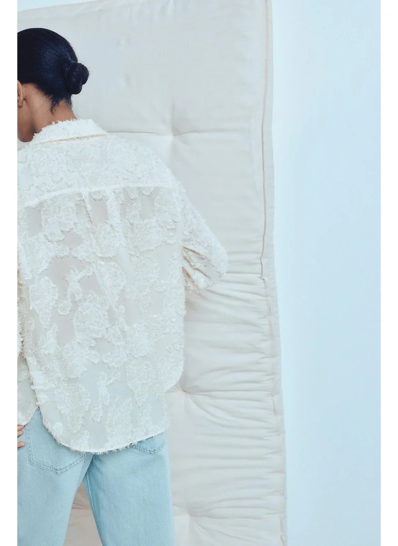 اتش اند ام Textured-weave shirt