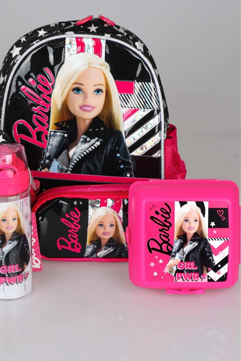 Barbie Dekomus with New Season Licensed Girl Power Kindergarten, Nutrition and Pencil Bag with 500 ml Water Bottle, Nutrition Bowl Set