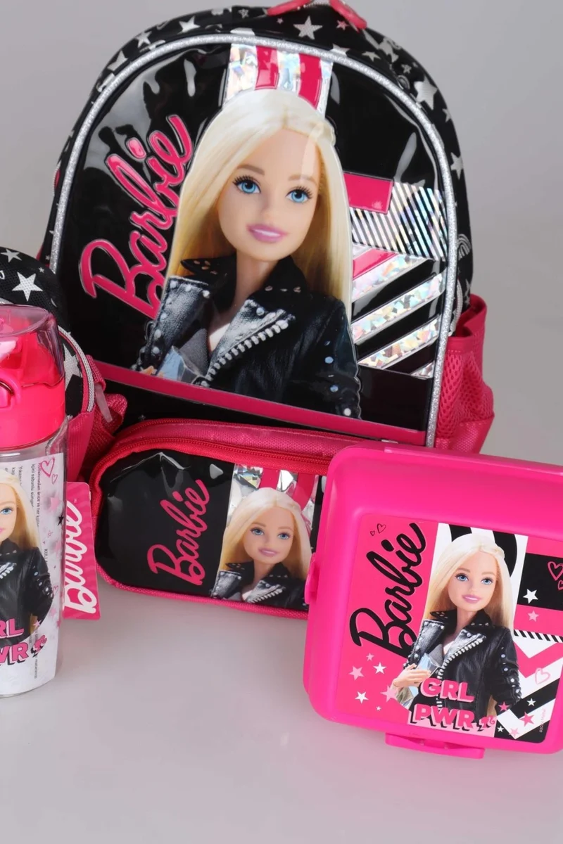Barbie Dekomus with New Season Licensed Girl Power Kindergarten, Nutrition and Pencil Bag with 500 ml Water Bottle, Nutrition Bowl Set