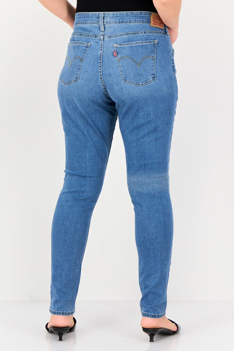 Levi's Women Skinny Fit Washed Stretchable Jeans, Blue - Image 4