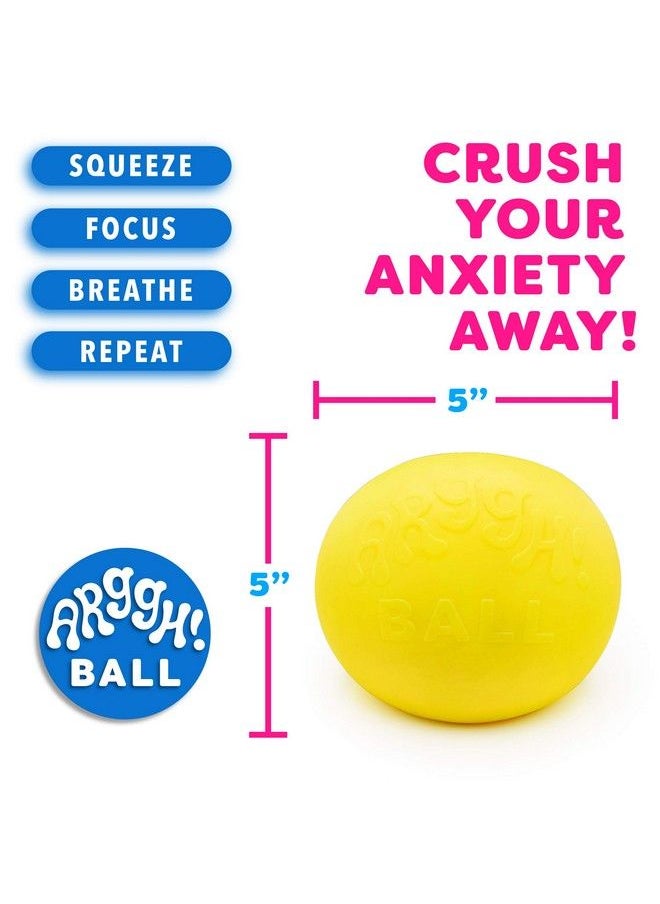 Power Your Fun Arggh Giant Stress Ball For Adults And Kids Jumbo Anxiety Relief Ball Fidget Toy Color Changing Anti Stress Sensory Ball Squishy Toy For Girls And Boys (Yellow/Orange)  - Image 5