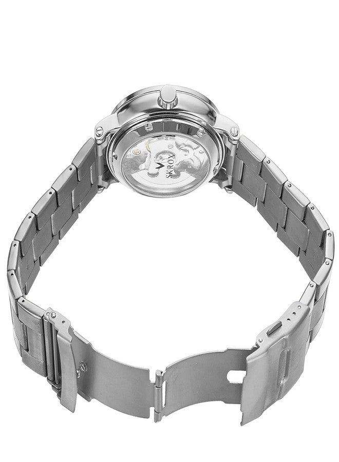 FORSINING Men's Self Winding Automatic Tourbillion Original Calendar Stainless Steel Wrist Watch, Blue and Silver, Self Winding Automatic - Image 3