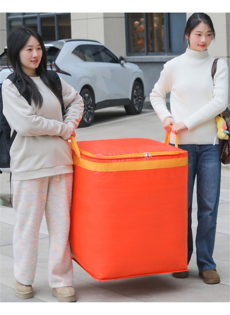 2 Pack Extra Large Moving Bags, Heavy Duty Storage Tote Packing Bags with Strong Zippers & Carrying Handles, Space Saving Oversized Storage Bag Organizer for Packing Moving and Traveling (2 Pack, Orange, 400L) - Image 3