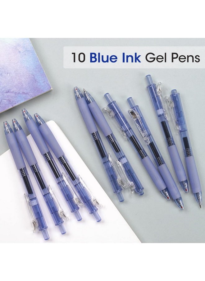 WRITECH Fine Point Gel Pens: Retractable 0.7Mm Blue-Ink Color Pen For Journaling Smooth Writing Fine Point Tip Quick-Dry Ink No Bleed Set 10Ct  - Image 2