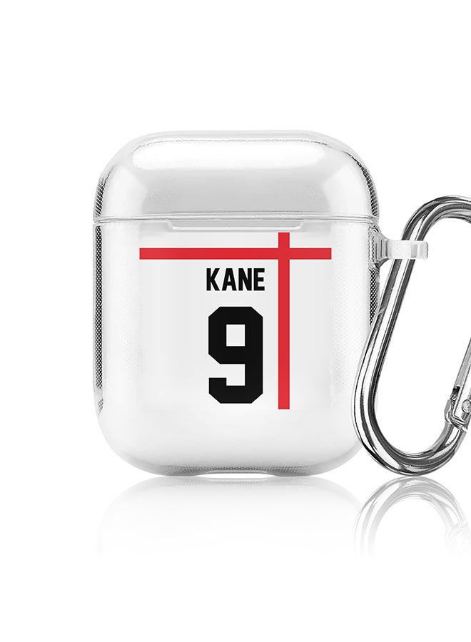 Stylizedd Classic Clear printed Case for Apple Airpods 2 / 1 Soft TPU Gel Thin Transparent Flexible Cover - Football Team - England, Player Name - Kane - Image 1