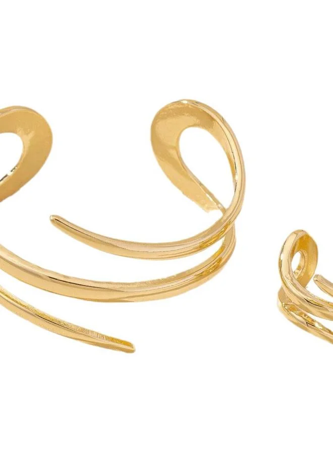 Take Two Take Two Waterdrop Shape Ring And Cuff Bracelet Jewelry Set