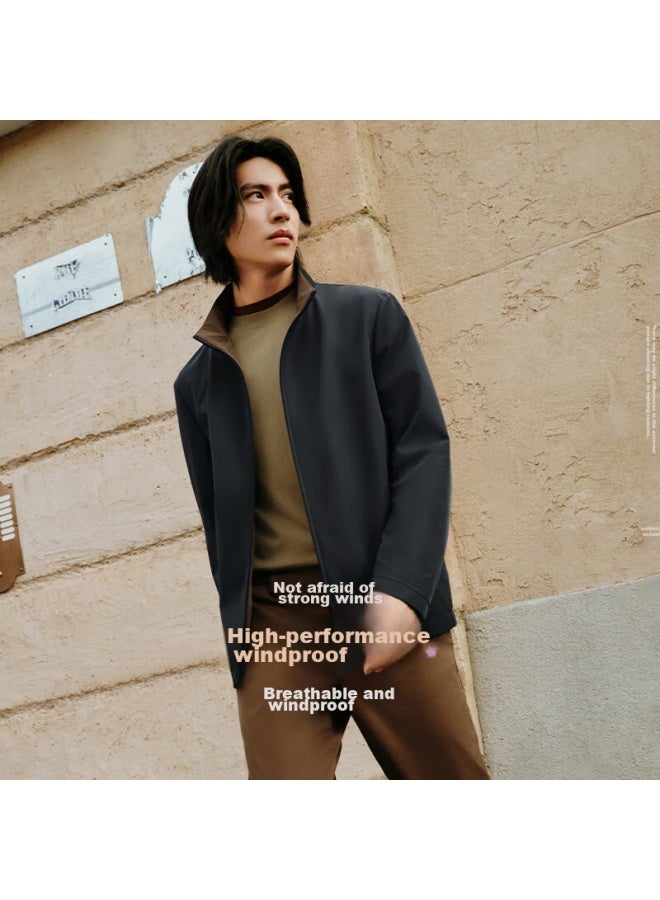 HOdo [Turn-Down Collar] Stand-Collar Executive Jacket For Men Autumn New Product, Urban Light Outdoor Windproof Wear-Resistant High-Elasticity Coat - Image 1