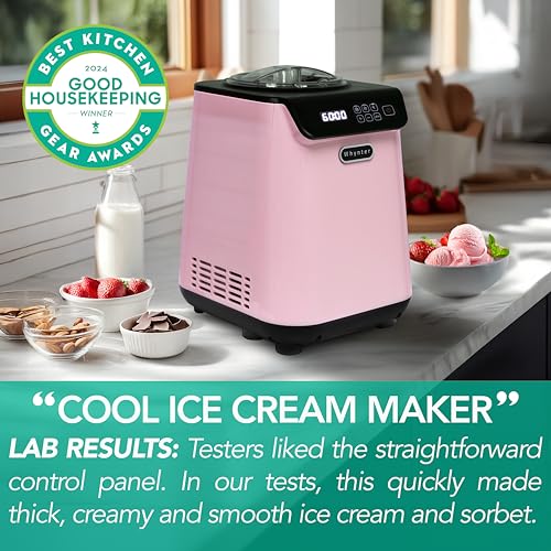 Whynter Ice Cream Maker Machine Automatic 1.28 Qt Upright with Built-In Compressor, LCD Digital Display & Timer, No Pre-Freezing, ICM-128BPS, Black/Pink - Image 2