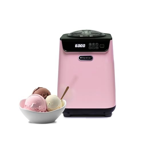 Whynter Ice Cream Maker Machine Automatic 1.28 Qt Upright with Built-In Compressor, LCD Digital Display & Timer, No Pre-Freezing, ICM-128BPS, Black/Pink - Image 1