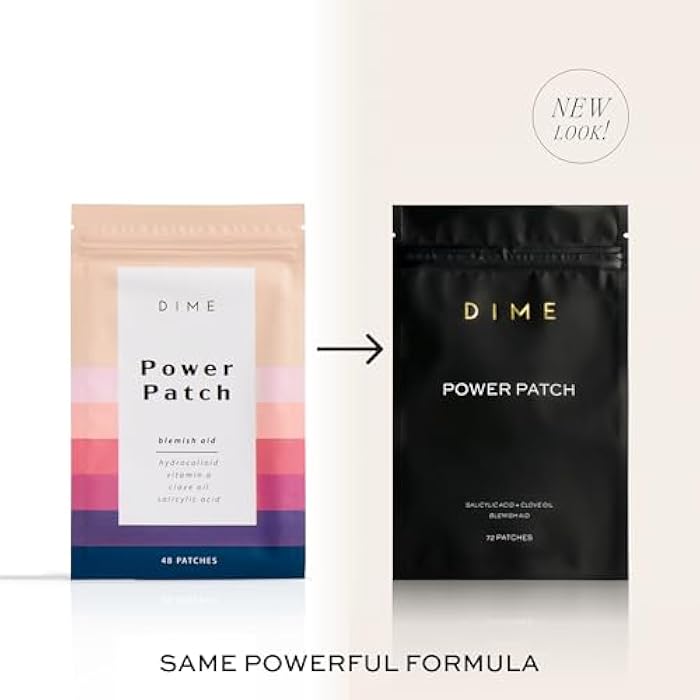 DIME Beauty Power Patch, 72 Count - Hydrocolloid Pimple Patches, Zit Spot and Blemish Aid with Salicylic Acid, Vitamin A, and Clove Oil - Image 2