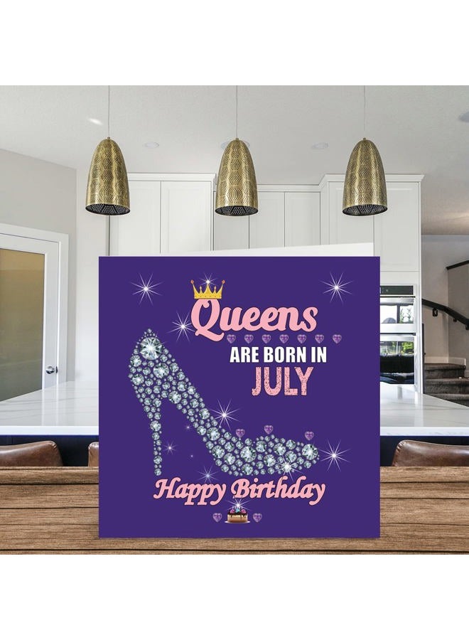 Stuff4 Birthday Cards for Women - Queens Are Born In July - Happy Birthday Cards for Wife Girlfriend Mum Daughter Sister Grandma Auntie Grandmother Friend, 145mm x 145mm Humour Greeting Cards Gift Ideas - Image 3