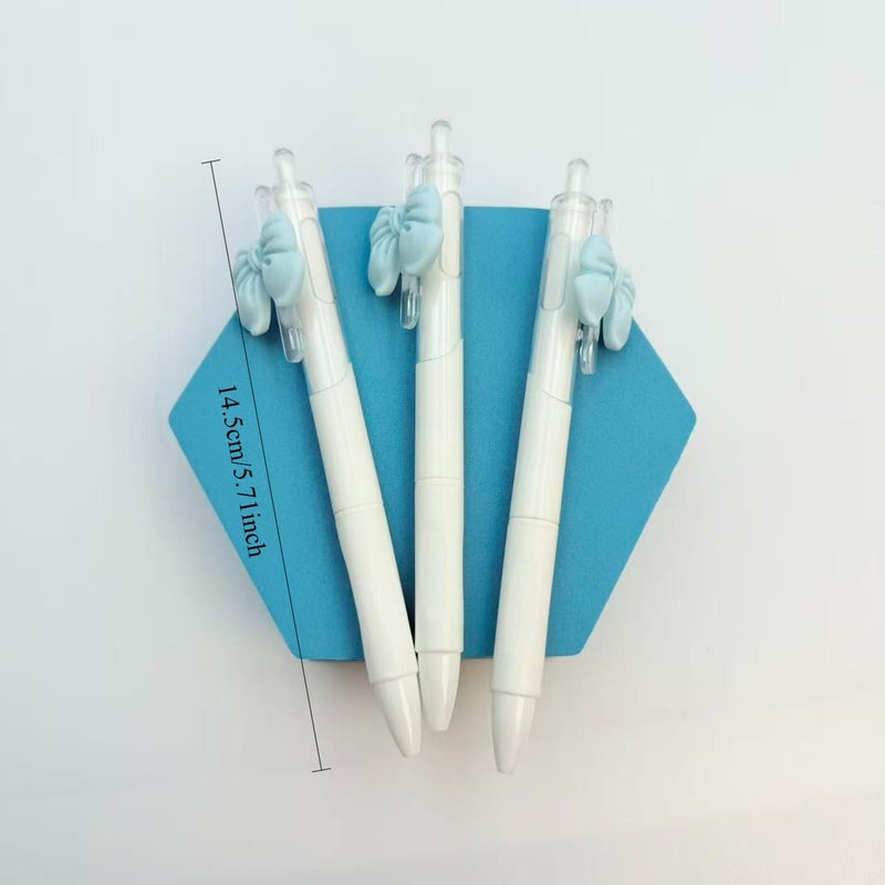 Blue Bow Series Ballpoint Pen 16pcs Creative Lovely Gel Pen Smooth Writing Press Telescopic Office School Supplies Holiday Gift - Image 2