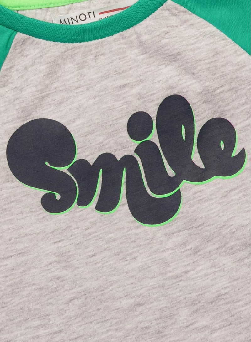 MINOTI Boys Printed T-Shirt with Contrast Raglan Sleeves - Image 3