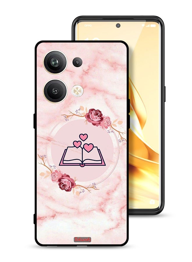 Tolwak Oppo Reno9 Pro Plus 5G Protective Case Cover Three Hearts On Book Artwork - Image 1