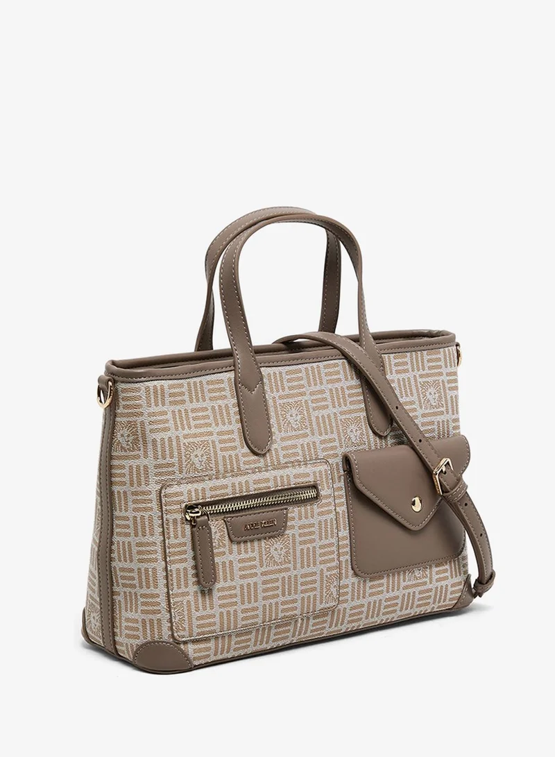 ANNE KLEIN  Anne Klein Patterned Pu Front Pocket Tote Bag for Women | Best Price UAE