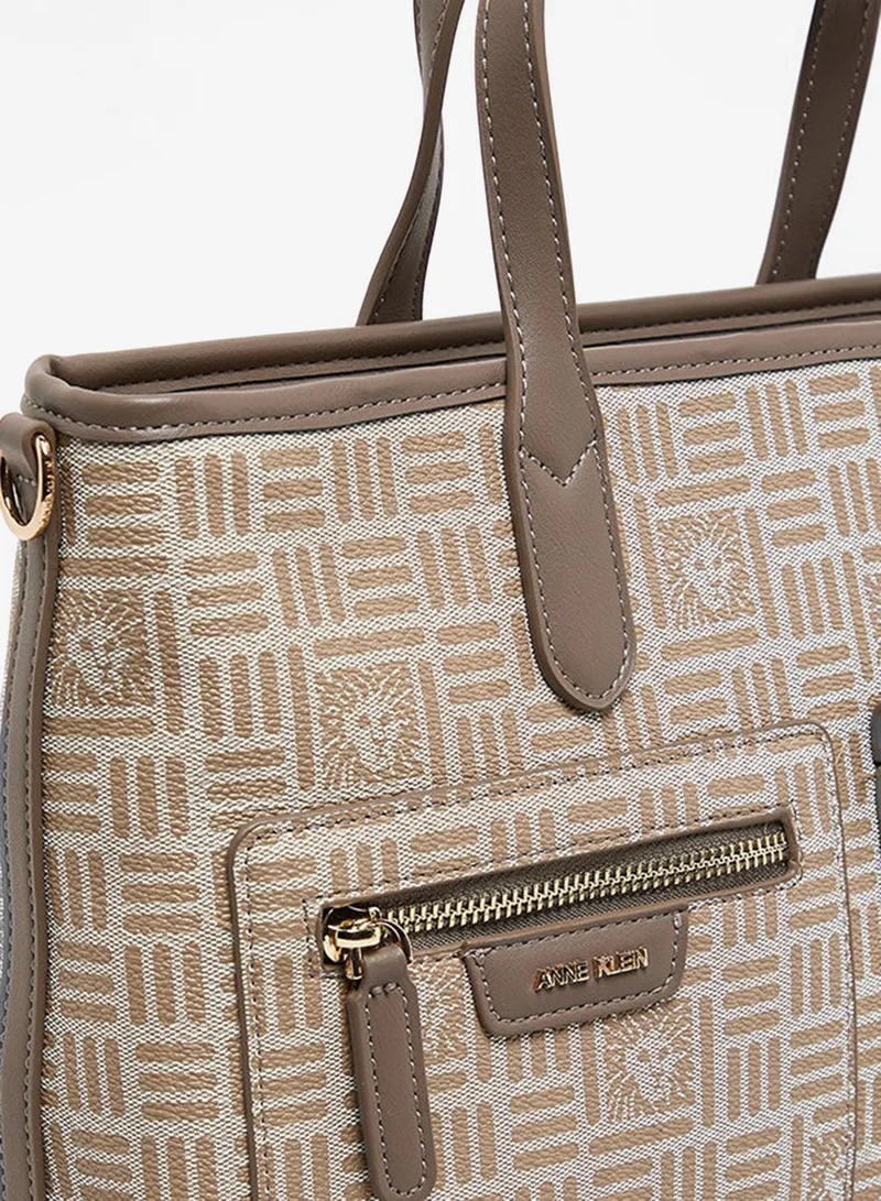 ANNE KLEIN  Anne Klein Patterned Pu Front Pocket Tote Bag for Women | Best Price UAE