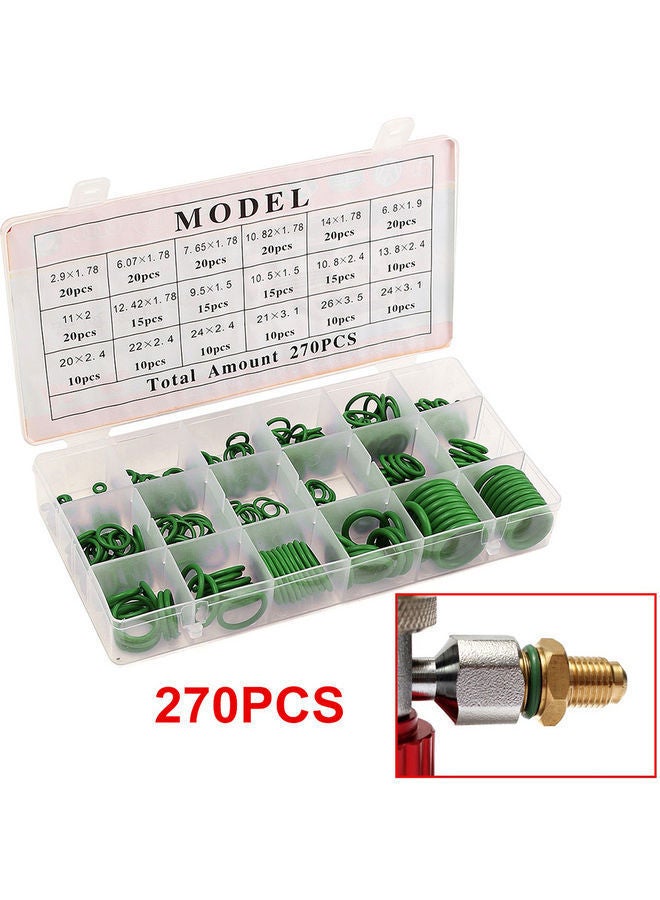 NIBEMINENT 270-Piece Rubber O-Ring Assortment Kit Green - Image 1