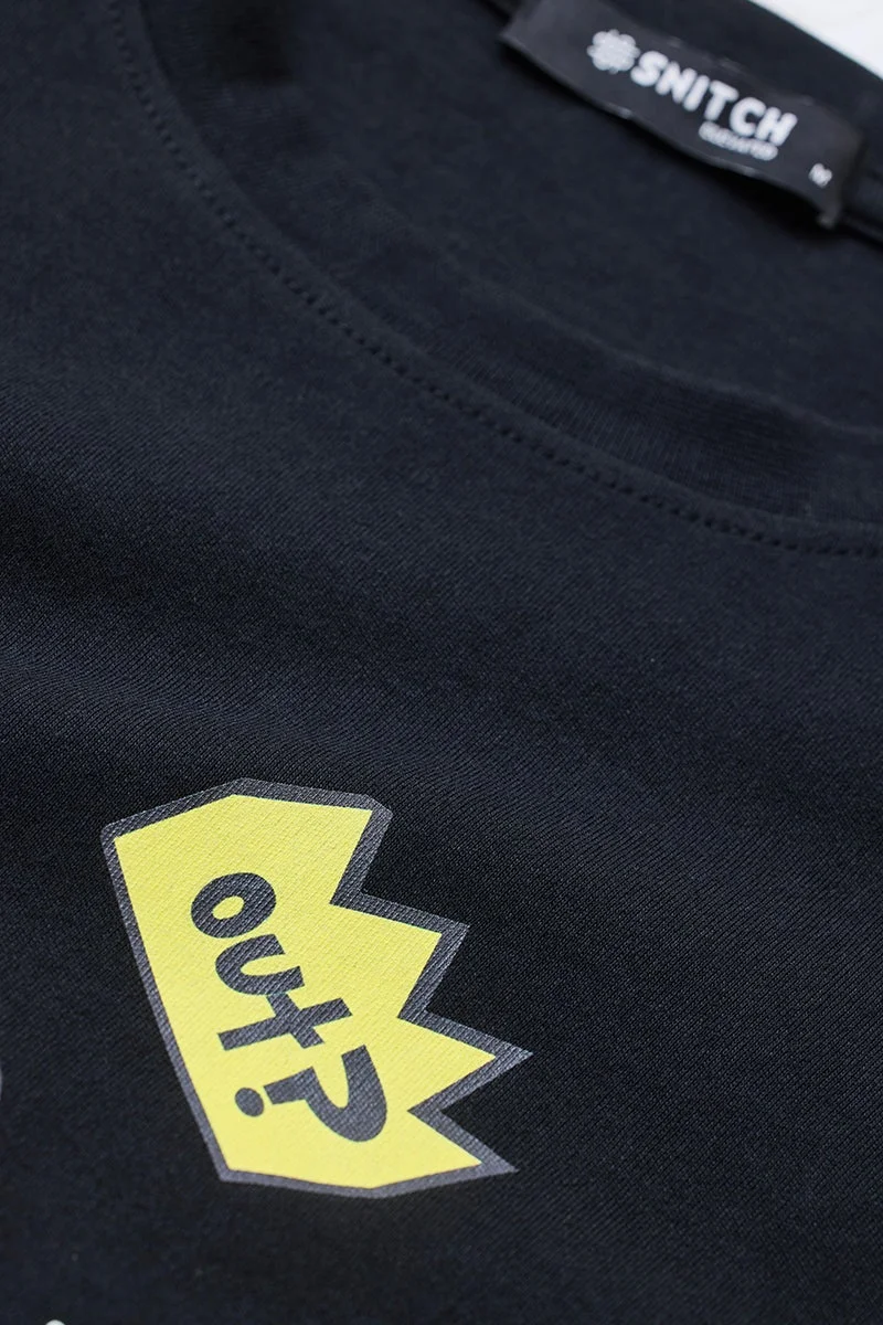 سنيتش تيشيرت هاسكرز أسود بقصة واسعة