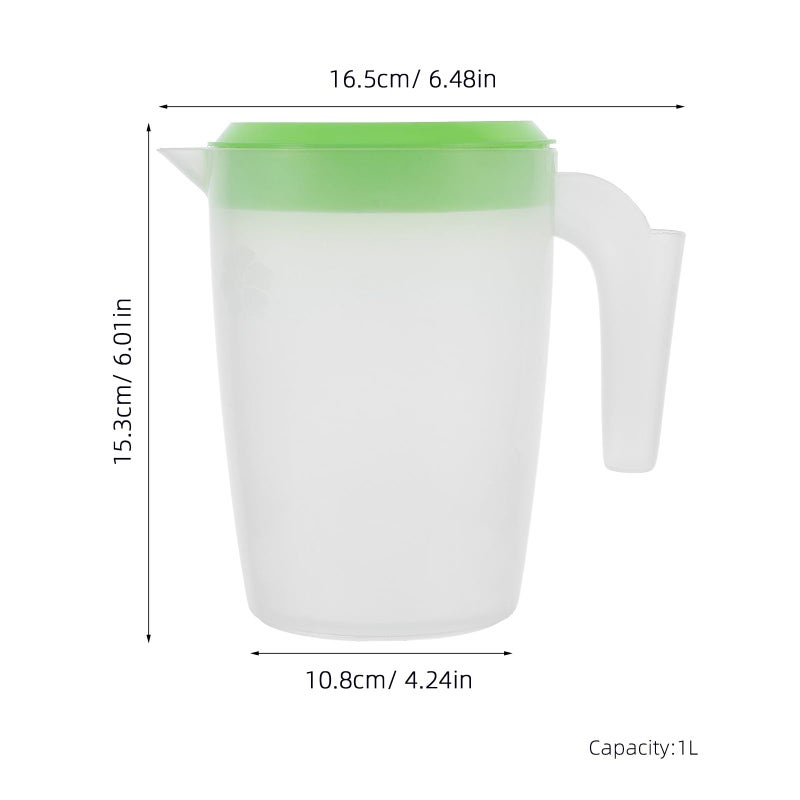 Spill Proof 1 Liter Plastic Beverage Pitcher With Lid Green For Juice Iced Tea - Image 3