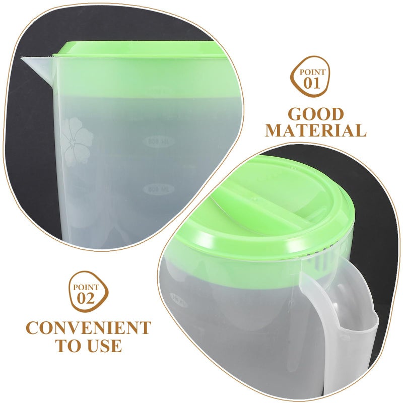Spill Proof 1 Liter Plastic Beverage Pitcher With Lid Green For Juice Iced Tea - Image 4