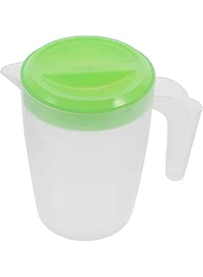 Spill Proof 1 Liter Plastic Beverage Pitcher With Lid Green For Juice Iced Tea - Image 1