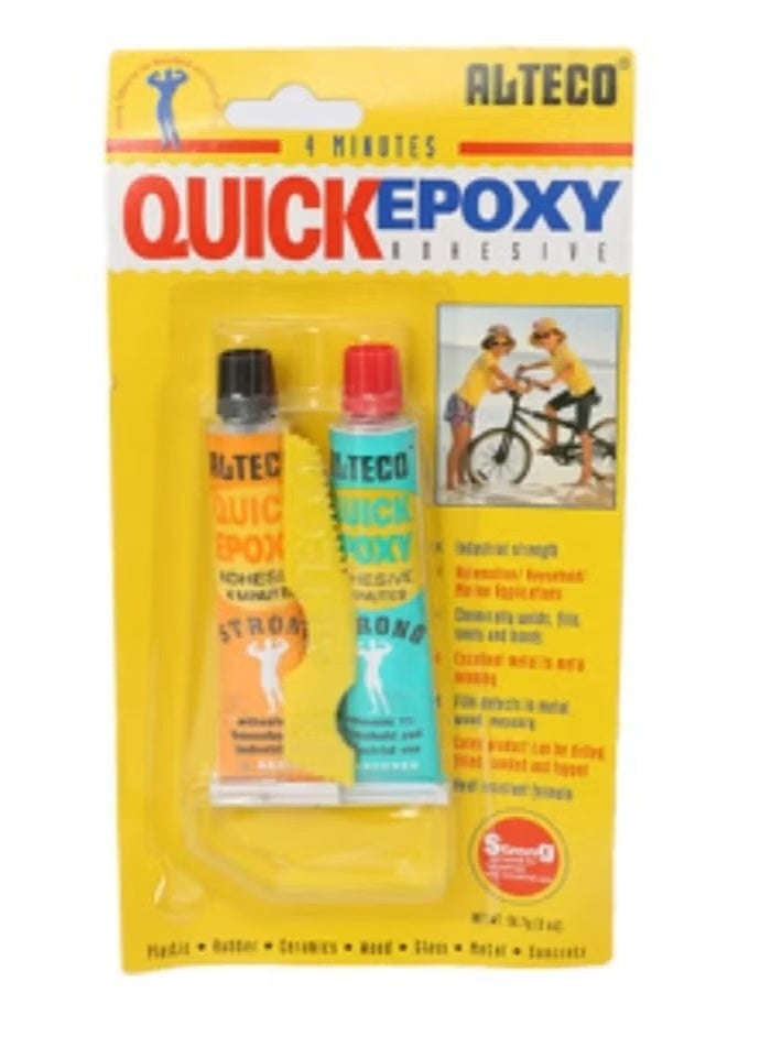 Alteco Quick Epoxy 2-Part Adhesive – Industrial Strength for Metal, Glass, Fabric, Concrete, Rubber, Plastic & More - Image 1