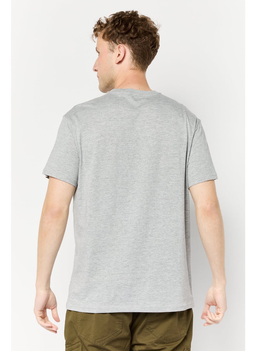 Paul Frank Men Crew Neck Short Sleeves Graphic Print T-Shirt, Grey  - Image 3