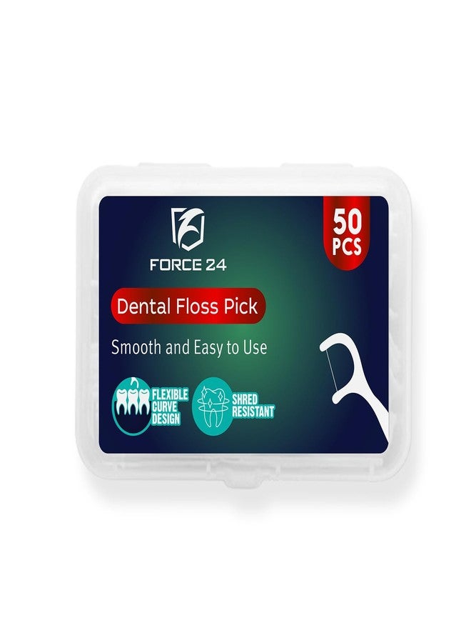 FORCE 24 Force24 Dental Floss Picks for Tooth Cleaning Fresh Dental Floss Toothpick Cleaners, Oral Care Teeth Flossing Thread Toothpicks Stick Set for Fresh and Healthy Gums (50pcs) (Pack of 1) - Image 1