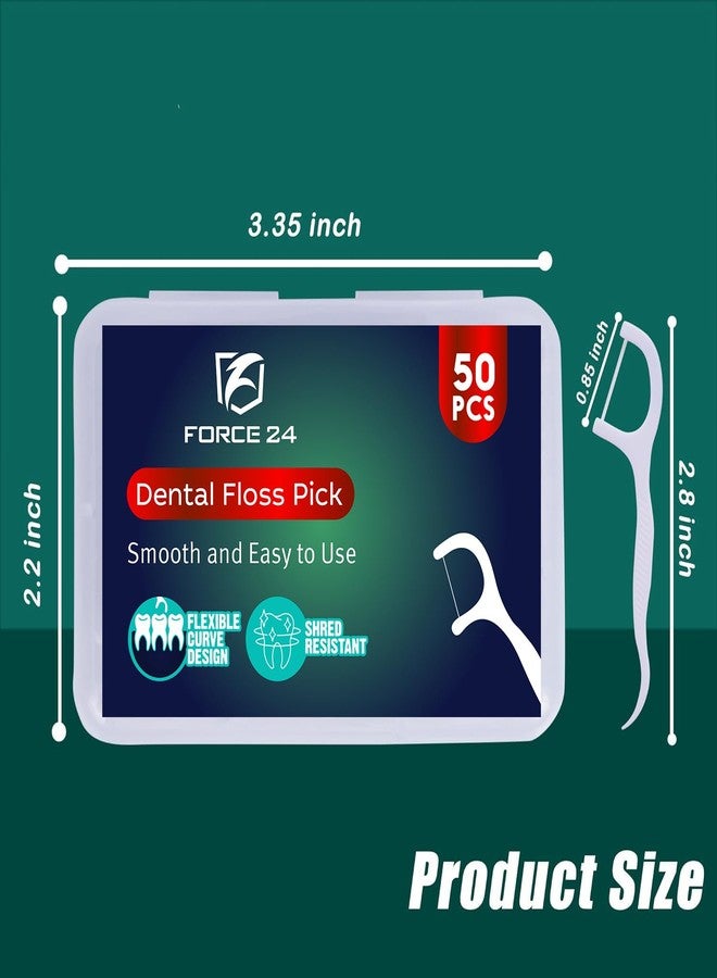 FORCE 24 Force24 Dental Floss Picks for Tooth Cleaning Fresh Dental Floss Toothpick Cleaners, Oral Care Teeth Flossing Thread Toothpicks Stick Set for Fresh and Healthy Gums (50pcs) (Pack of 1) - Image 3