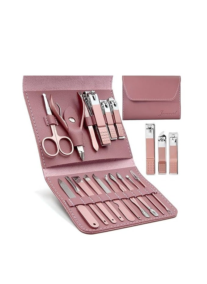 Generic - Professional Nail Art Kit, 16 in 1 Nail Art Kit with Luxury Leather Travel Case for Men and Women - Image 1