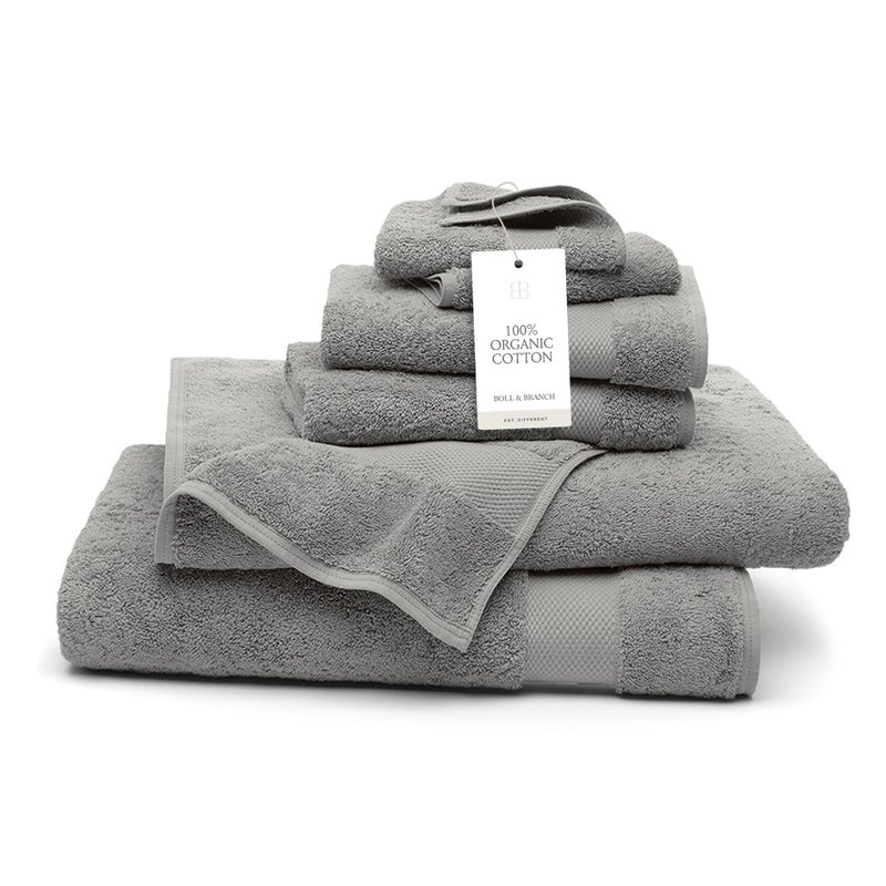 BOLL BRANCH Plush Bath Sheet Set Stone 6 Piece Includes 2 Oversized Bath Sheets 2 Hand Towels 2 Washcloths 100 Organic Cotton Ultra Soft Luxurious Quick Absorbing